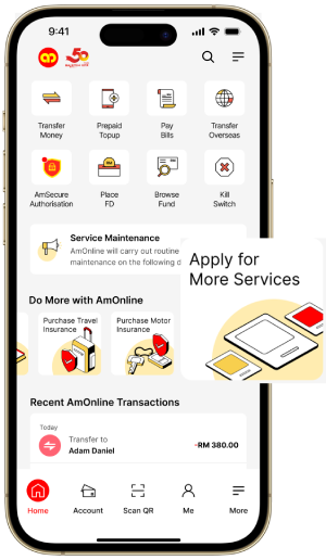 Step 1 - Apply Credit Card via AmOnline App